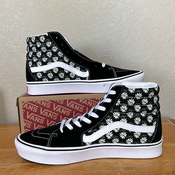 Vans Sk8 hi Comfycush scribble Flower daisy black men’s size 12 - Picture 2 of 10